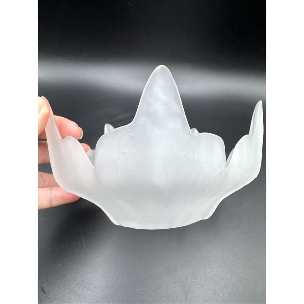 Viking Epic Lotus Blossom Bowl White Frost Vintage Glass MCM Mid Century Modern - Picture 3 of 10